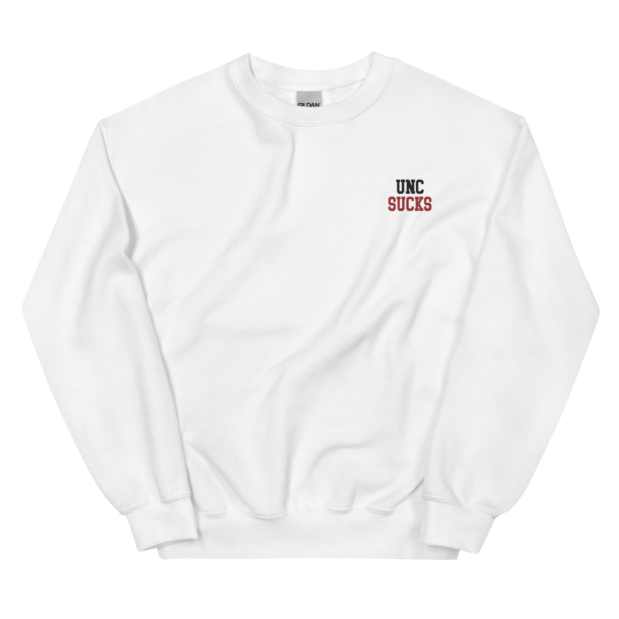 UNC Sucks NC State Rivalry Embroidered Crew Neck