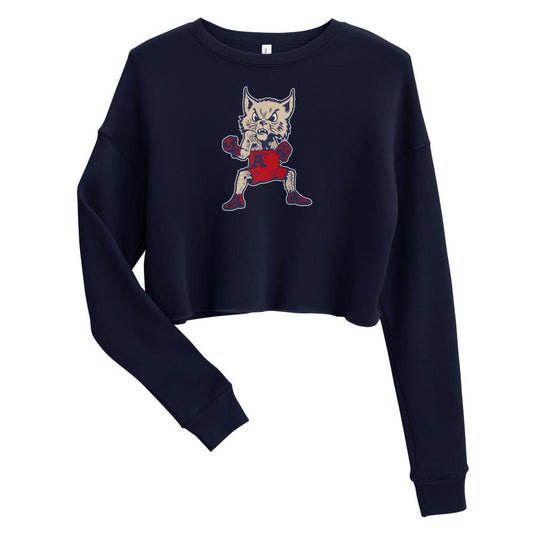 Arizona Wildcats Vintage Women's Cropped Sweatshirt - 1950s Fightin' Wildcat Art Cropped Sweatshirt - Rivalry Week