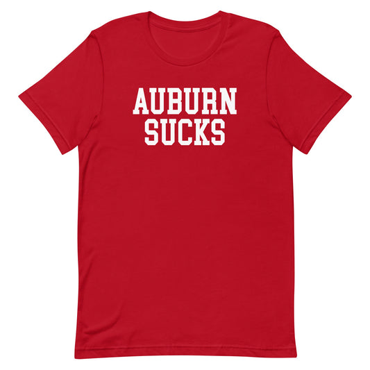 Auburn Sucks Alabama Rivalry T Shirt - Red Shirts & Tops - rivalryweek