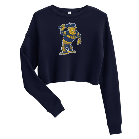 Cal Berekely Vintage Mascot Women's Cropped Sweatshirt - 1950s Bear Club Art Cropped Sweatshirt - rivalryweek