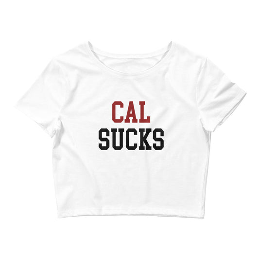 Cal Sucks Stanford Crop Top White Crop Top - rivalryweek