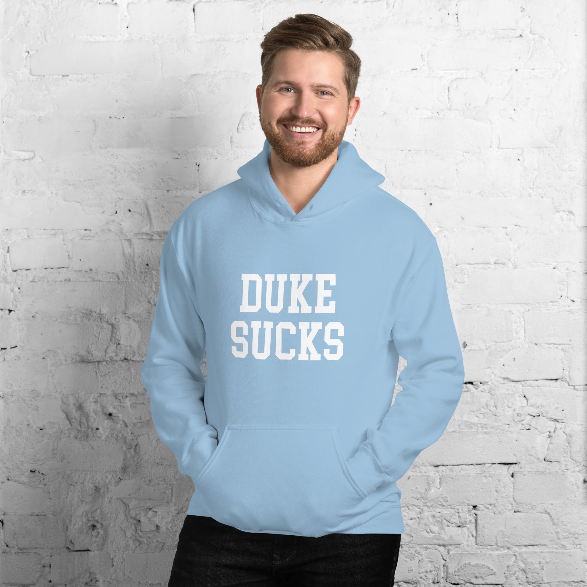 Duke Sucks North Carolina Rivalry Hoodie Light Blue Rivalry Week