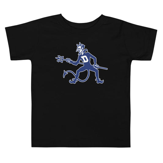 Duke Vintage Toddler T Shirt - 1940s Blue Devil Mascot On Guard Art Toddler Staple Tee - rivalryweek
