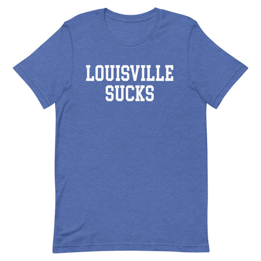Louisville Sucks Kentucky T Shirt Heather Blue Shirt - rivalryweek