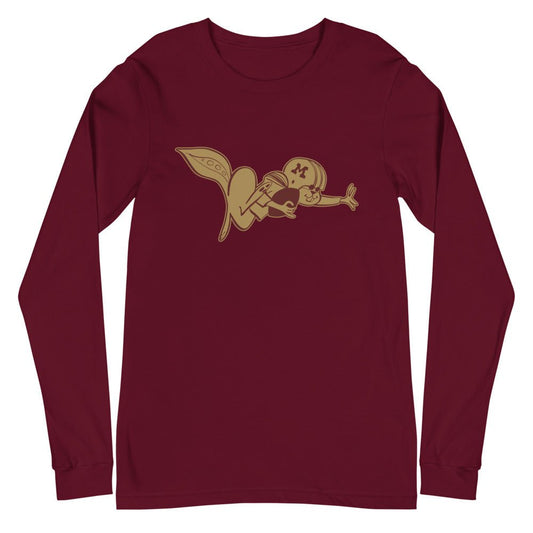 Minnesota Football Vintage Long Sleeve Shirt - 1965 Goldy Stiff Arm Mascot Art Long Sleeve Shirt - rivalryweek