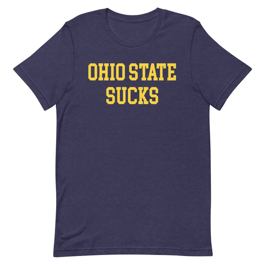 Ohio State Sucks Michigan Rivalry T Shirt Heather Blue Shirt - rivalryweek