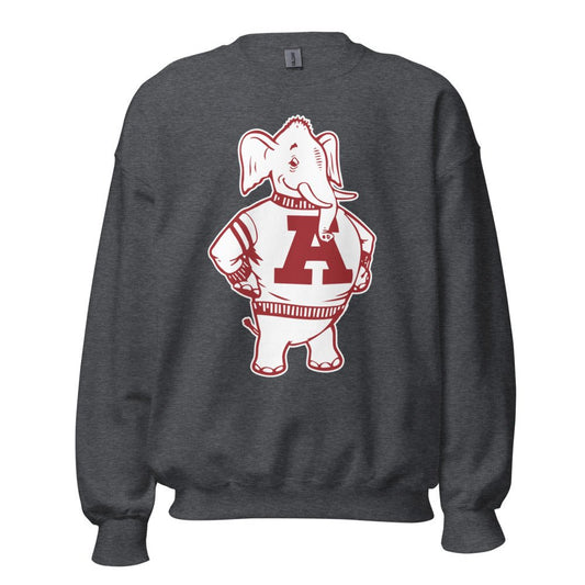 Retro Alabama Crew Neck Sweatshirt - 1950s Proud Elephant Art Sweatshirt - Rivalry Week
