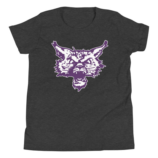 Retro Northwestern Kids Youth Shirt - 1950s Roaring Wild Cat Art Youth Staple Tee - Rivalry Week