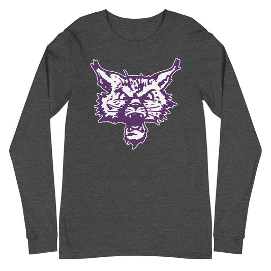 Retro Northwestern Long Sleeve Shirt - 1950s Roaring Wild Cat Art Long Sleeve Shirt - Rivalry Week