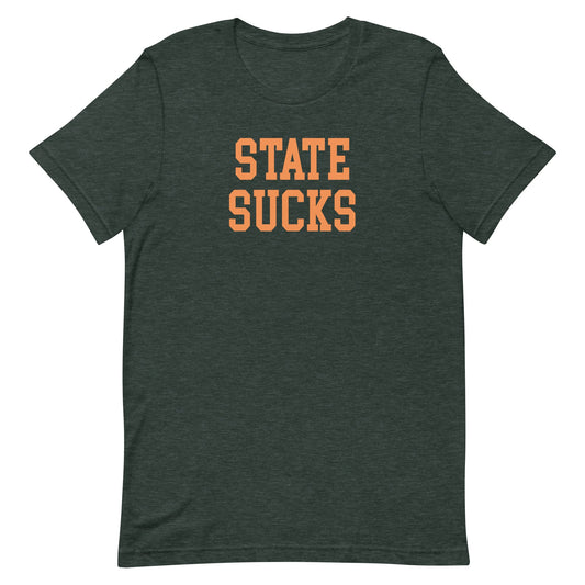 State Sucks Miami Rivalry T Shirt Heather Green Shirt - rivalryweek