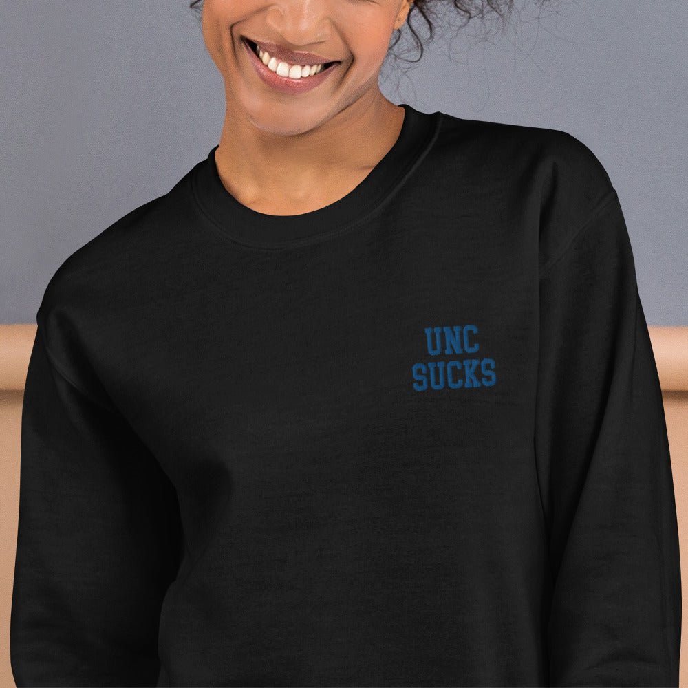 UNC Sucks Duke Rivalry Embroidered Crew Necks