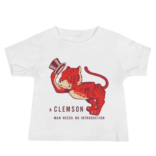 Vintage Clemson Baby T Shirt - 1950s Clemson Man Needs No Introduction Art Baby Staple Tee - rivalryweek
