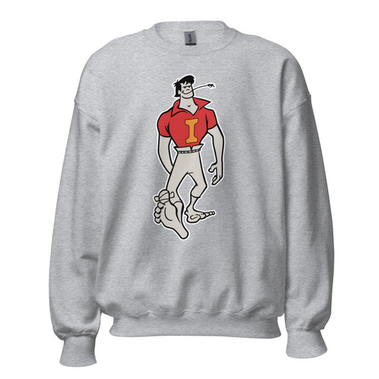 Vintage Indiana Hoosier Mascot Crew Neck Sweatshirt - 1960s Hoosier Man Art Sweatshirt - rivalryweek