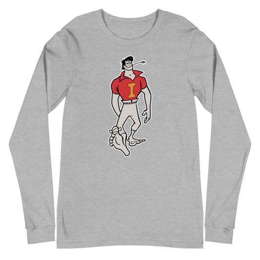 Vintage Indiana Hoosier Mascot Long Sleeve Shirt - 1960s Hoosier Man Art Long Sleeve Shirt - rivalryweek