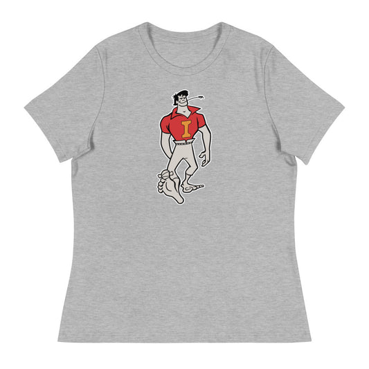 Vintage Indiana Hoosier Mascot Women's Relaxed Shirt - 1960s Hoosier Man Art W Relaxed T Shirt - rivalryweek