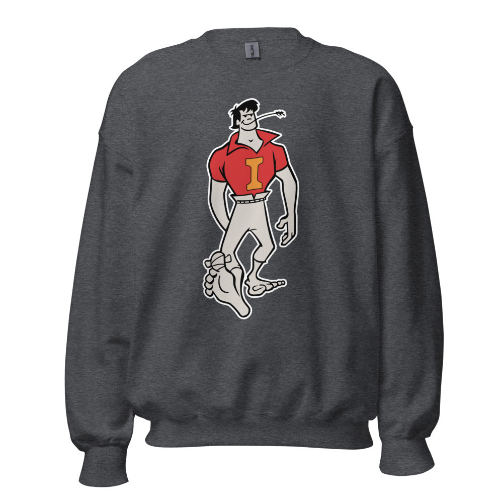 Vintage Indiana Mascot Crew Neck Sweatshirt - 1960s Barefoot Hoosier Art Sweatshirt - rivalryweek