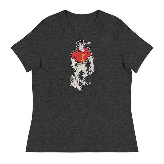 Vintage Indiana Mascot Women's Relaxed Shirt - 1960s Barefoot Hoosier Art W Relaxed T Shirt - rivalryweek