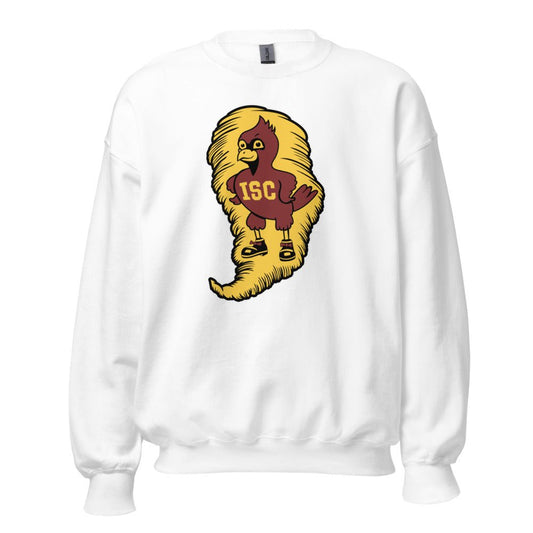 Vintage Iowa State Crew Neck Sweatshirt - 1940s Iowa State Cardinal Mascot Art Sweatshirt - rivalryweek