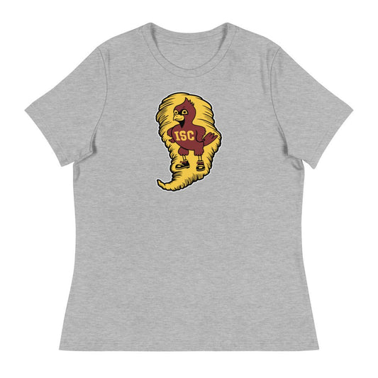 Vintage Iowa State Women's Relaxed Shirt - 1940s Iowa State Cardinal Mascot Art W Relaxed T Shirt - rivalryweek