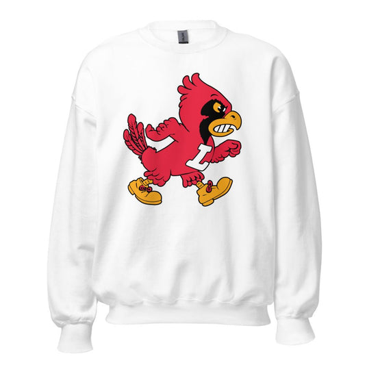 Vintage Louisville Crew Neck Sweatshirt - 1940s Marching Cardinal Mascot Art Sweatshirt - rivalryweek
