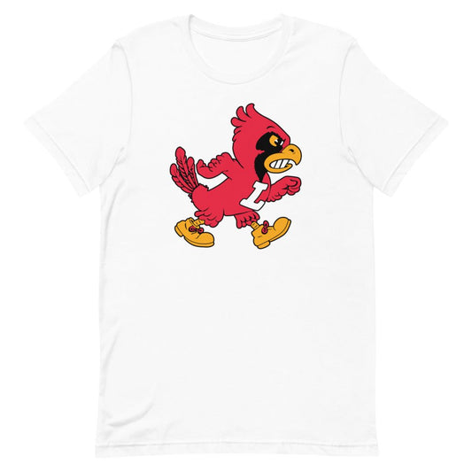Vintage Louisville Shirt - 1940s Marching Cardinal Mascot Art Shirt - rivalryweek