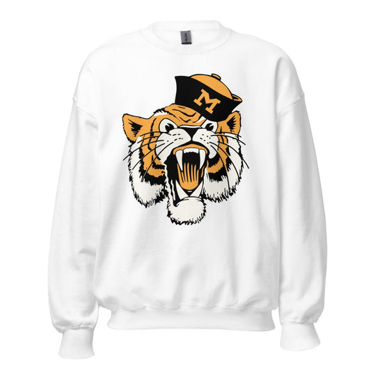 Vintage Mizzou Crew Neck Sweatshirt - 1950s Sailor Tiger Art Sweatshirt - rivalryweek