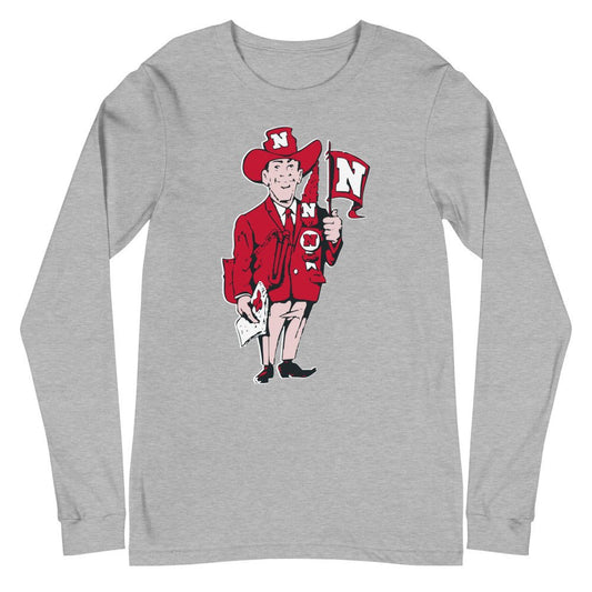 Vintage Nebraska Fan Long Sleeve Shirt - 1965 Big Red Art Long Sleeve Shirt - rivalryweek