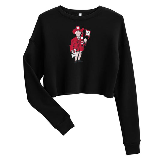 Vintage Nebraska Fan Women's Cropped Sweatshirt - 1965 Big Red Art Cropped Sweatshirt - rivalryweek