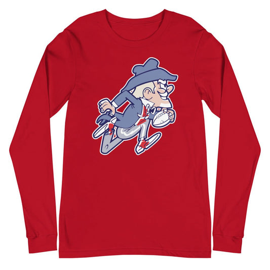 Vintage Ole Miss Football Long Sleeve Shirt - 1950s Running Colonel Reb Art Long Sleeve Shirt - rivalryweek