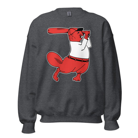 Vintage Oregon State Baseball Crew Neck Sweatshirt - 1940s Baseball Beaver Art Sweatshirt - rivalryweek