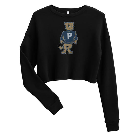 Vintage Penn State Mascot Women's Cropped Sweatshirt - 1950s Varsity Lion Art Cropped Sweatshirt - rivalryweek