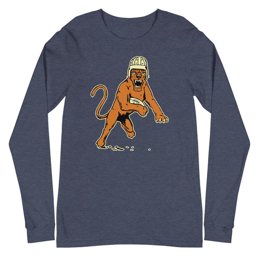 Vintage Pitt Football Long Sleeve Shirt - 1940s Panther Football Mascot Art Long Sleeve Shirt - Rivalry Week