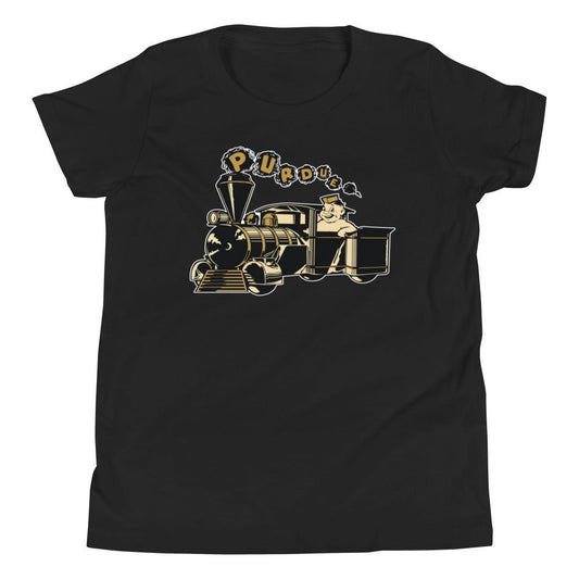 Vintage Purdue Kids Youth Shirt - 1940s Conductor Pete Art Youth Staple Tee - Rivalry Week
