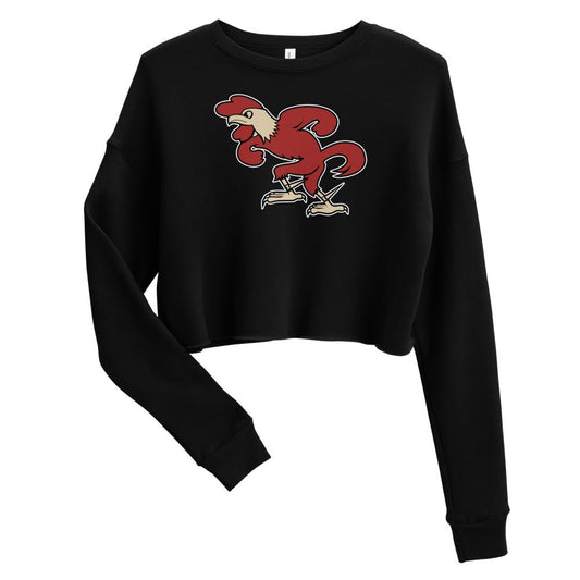 Vintage South Carolina Mascot Women's Cropped Sweatshirt - 1950s Puffed up Gamecock Art Cropped Sweatshirt - rivalryweek