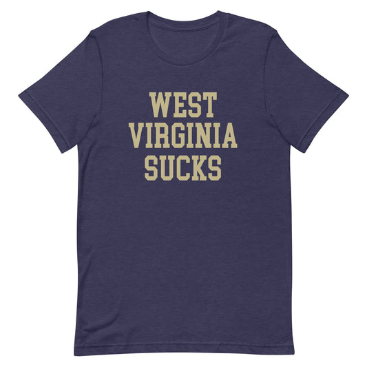 West Virginia Sucks Pitt Rivalry T Shirt Heather Blue Shirt - rivalryweek