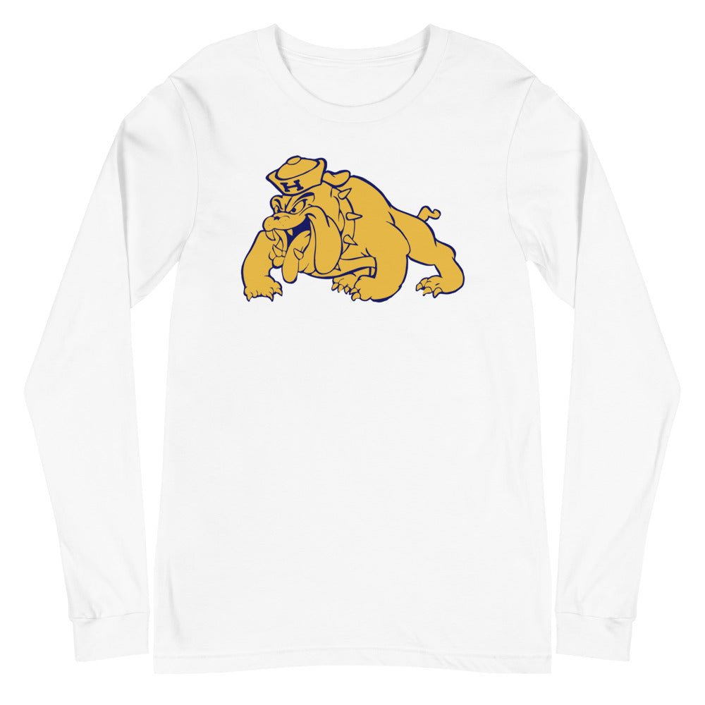 Allan Hancock College Bulldog Long Sleeve Shirt - 1950s Vintage Sailor Hat Mascot Art Long Sleeve Shirt - rivalryweek