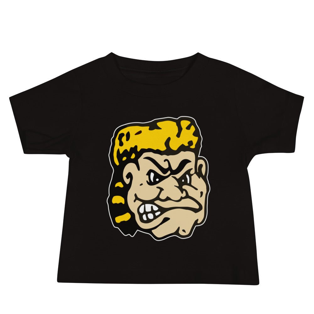 App State Vintage Mascot Baby T Shirt - 1960s Mean Mountaineer Art Baby Staple Tee - Rivalry Week