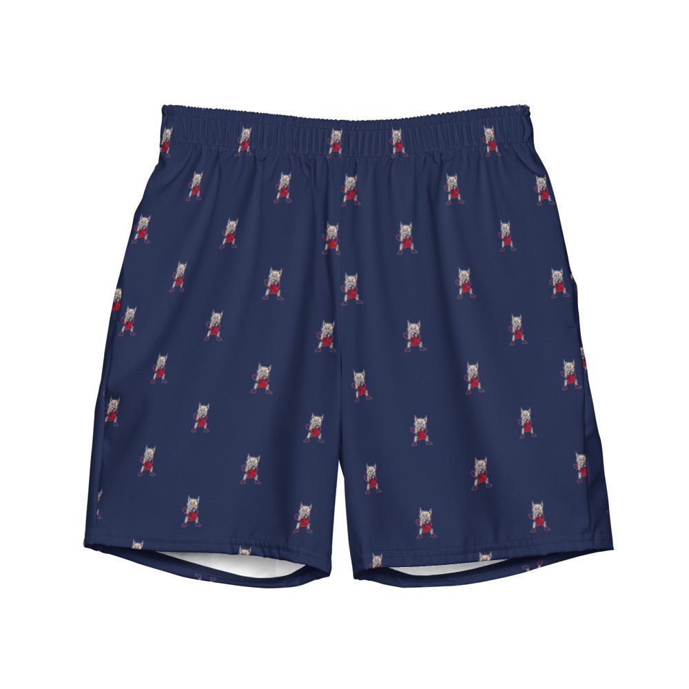 Arizona Wildcats Vintage Swim Trunks - 1950s Fightin' Wildcat Blue Pattern Swim Trunks - Rivalry Week