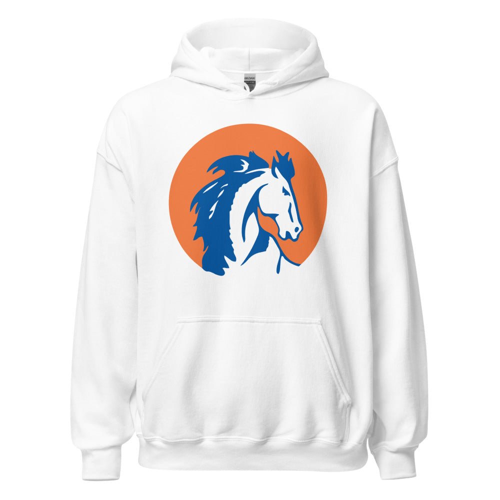 Boise State Vintage Hoodie - 1957 Rising Sun Bronco Art Hoodie - rivalryweek