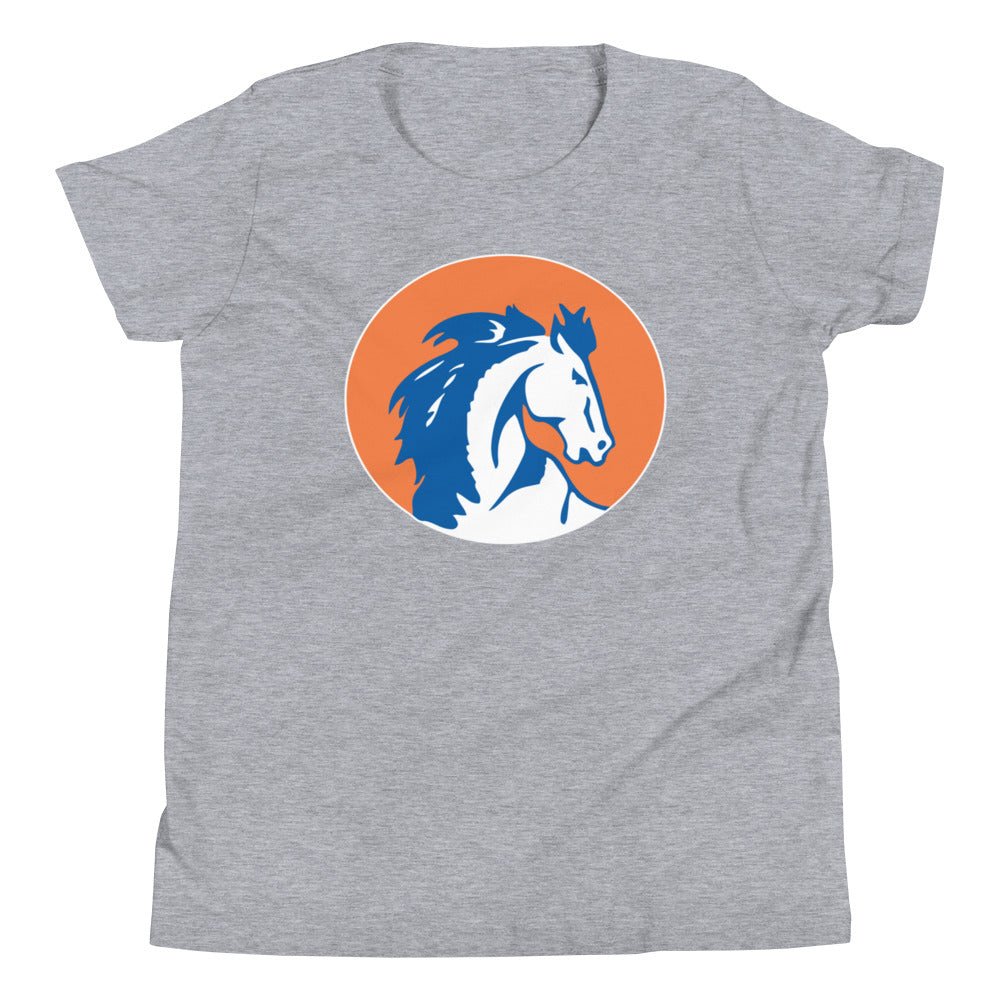 Boise State Vintage Kids Youth Shirt - 1957 Rising Sun Bronco Art Youth Staple Tee - rivalryweek