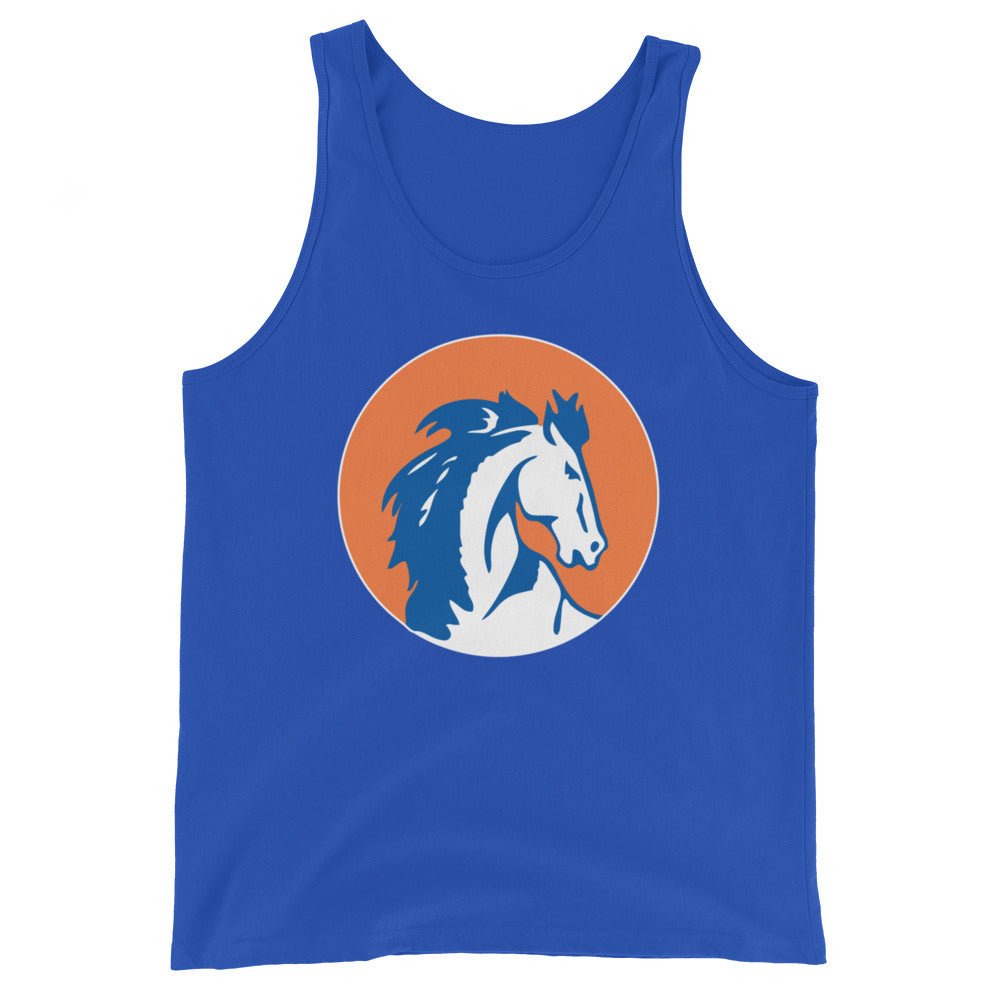 Boise State Vintage Men's Tank Top - 1957 Rising Sun Bronco Art Mens Tank Top - rivalryweek