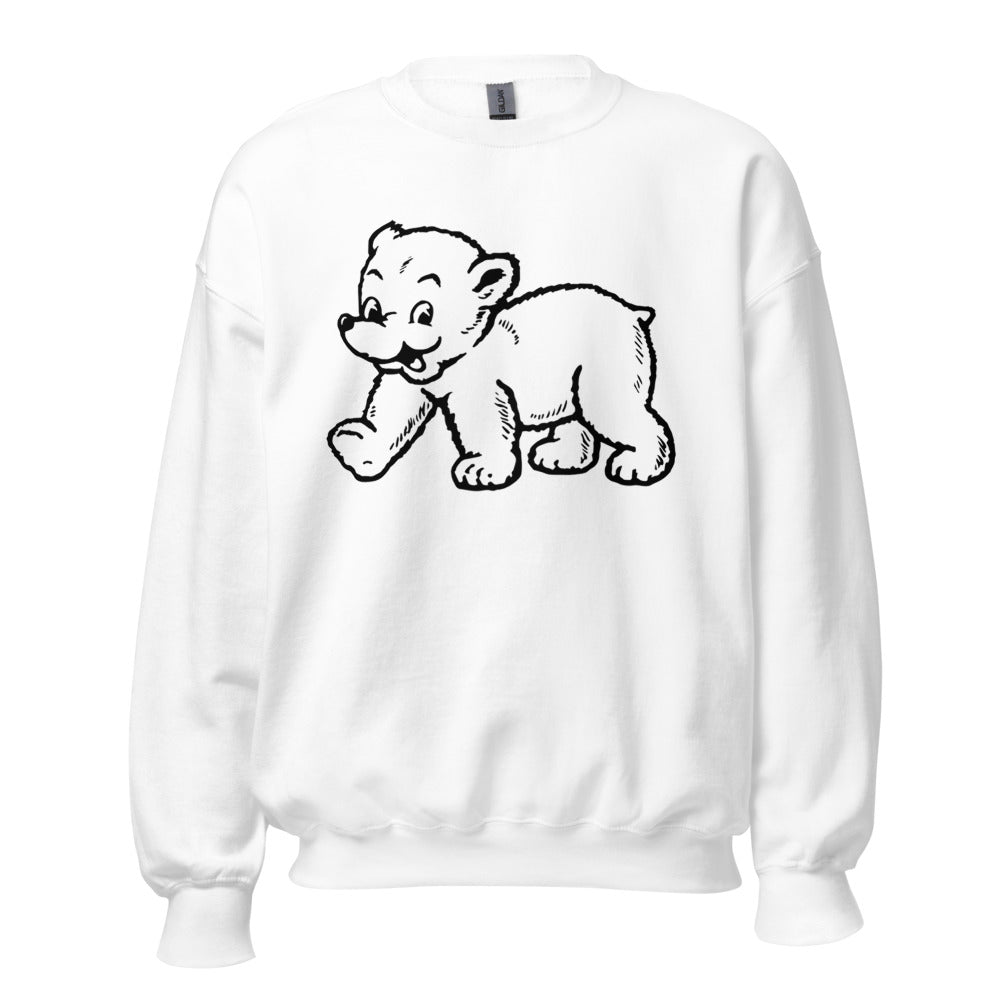 Bowdoin Polar Bears Crew Neck Sweatshirt - 1940s Vintage Mascot Art Art Sweatshirt - rivalryweek