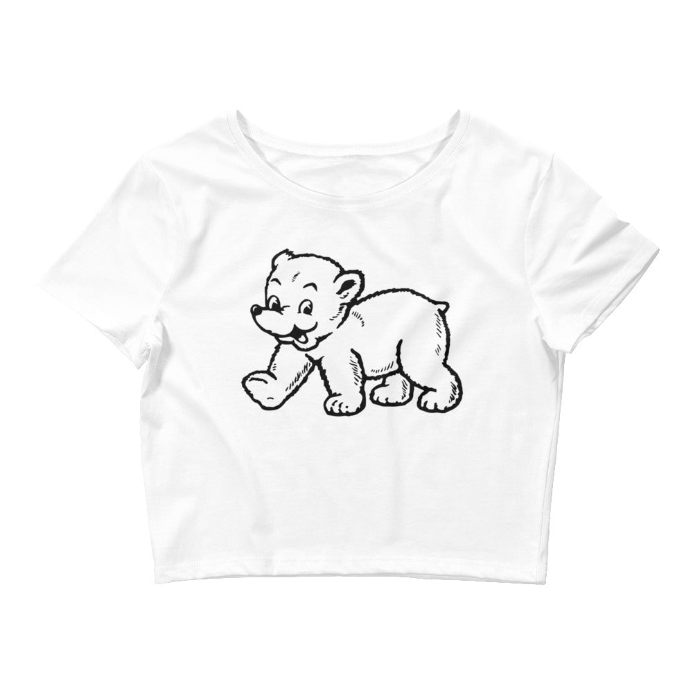 Bowdoin Polar Bears Crop Top - 1940s Vintage Mascot Art Art Crop Top - rivalryweek