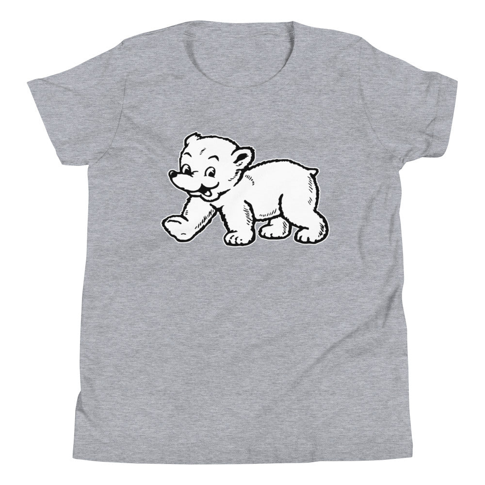 Bowdoin Polar Bears Kids Youth Shirt - 1940s Vintage Mascot Art Art Youth Staple Tee - rivalryweek