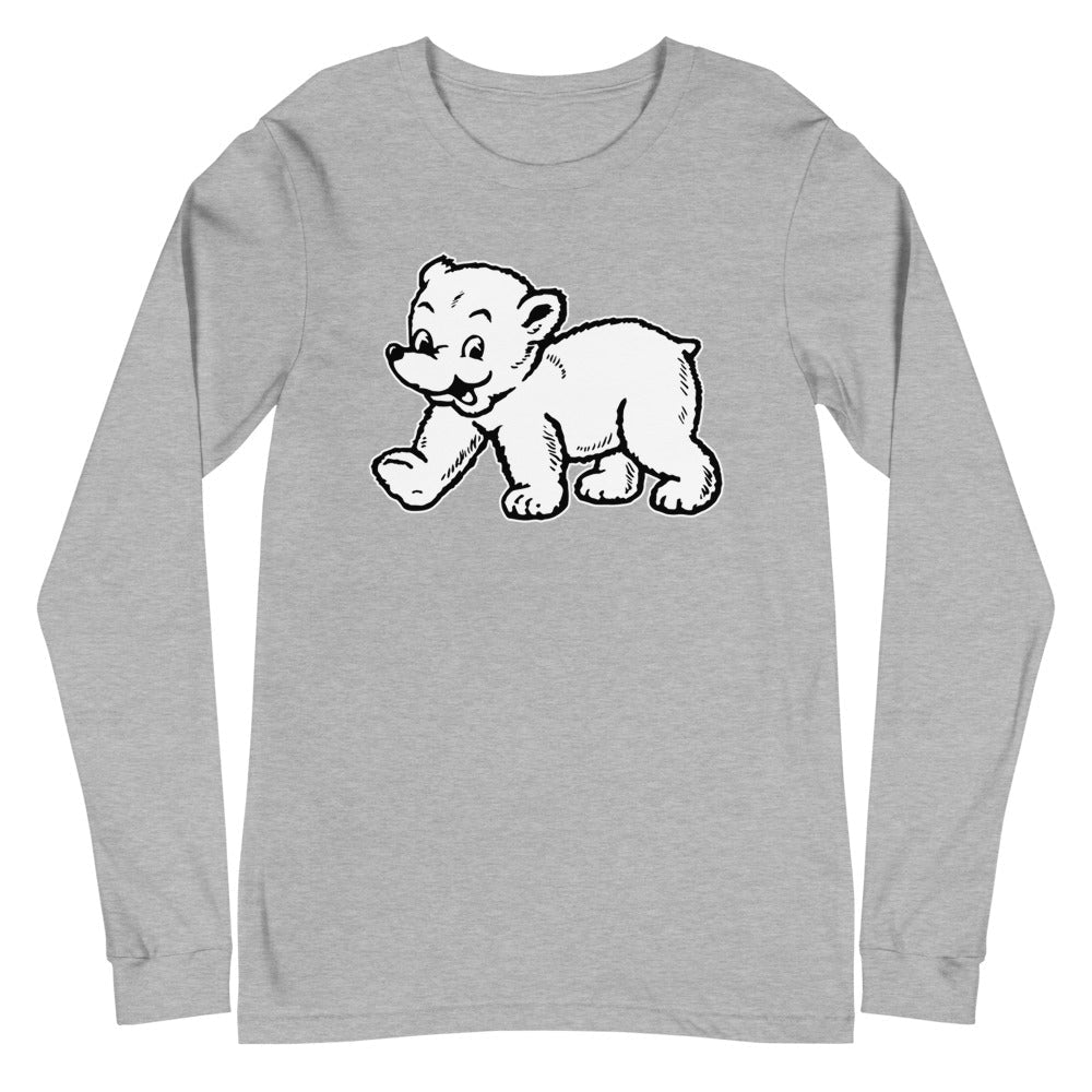 Bowdoin Polar Bears Long Sleeve Shirt - 1940s Vintage Mascot Art Art Long Sleeve Shirt - rivalryweek