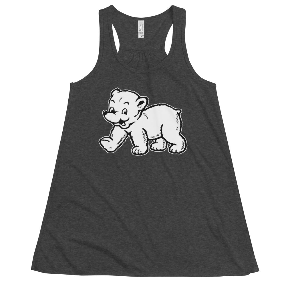 Bowdoin Polar Bears Women's Flowy Tank Top - 1940s Vintage Mascot Art Art W Tank Top - rivalryweek