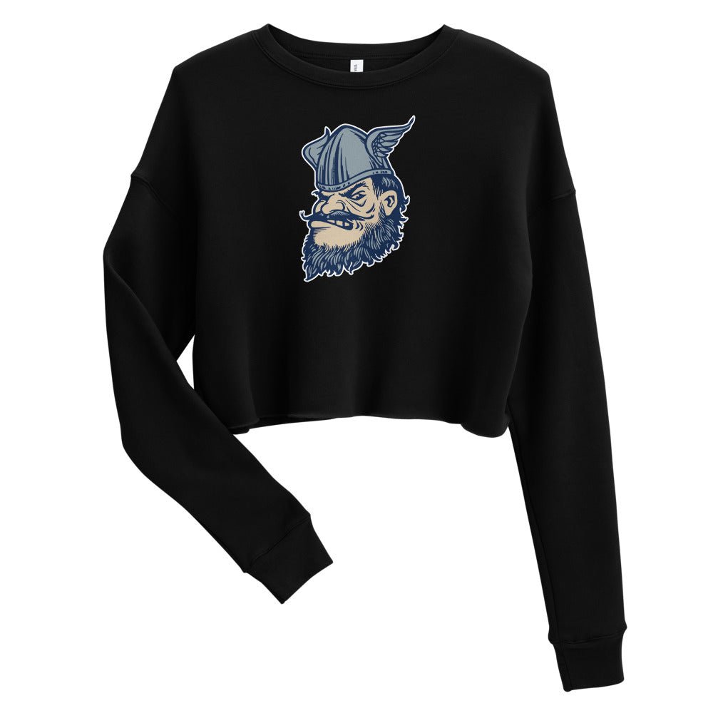 BYU Idaho Vintage Women's Cropped Sweatshirt - 1940s Rick's Vikings Art Cropped Sweatshirt - rivalryweek