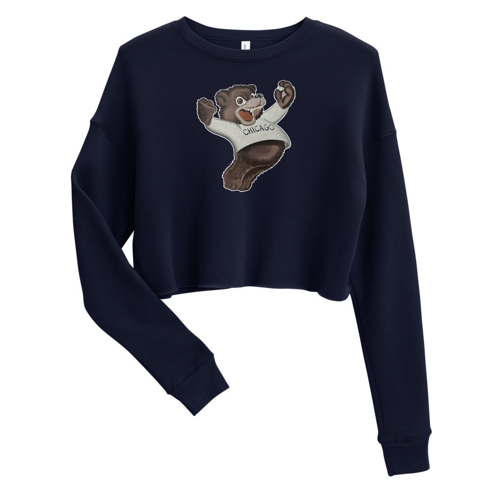 Chicago Bears Vintage Women's Cropped Sweatshirt - 1948 Cheering Staley Art Cropped Sweatshirt - Rivalry Week