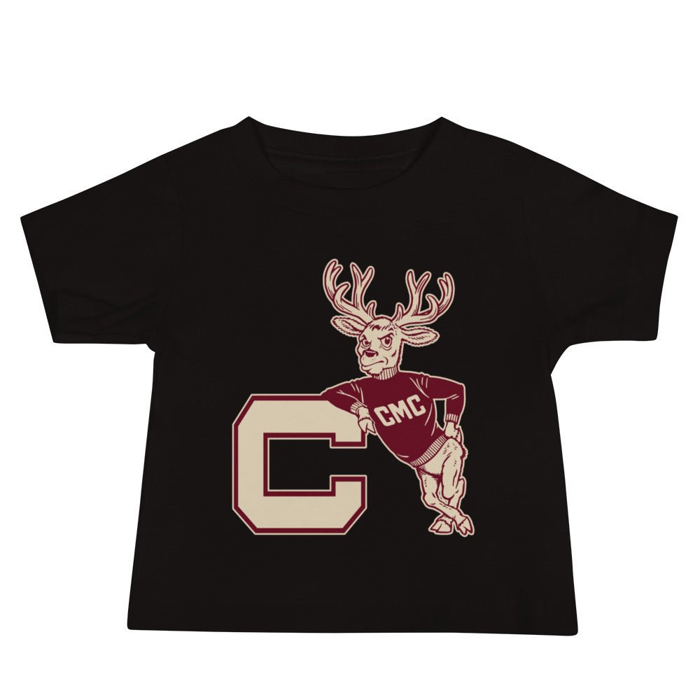 Claremont Mckenna Vintage Baby T Shirt - 1950s Leanin' Stag Art Baby Staple Tee - rivalryweek