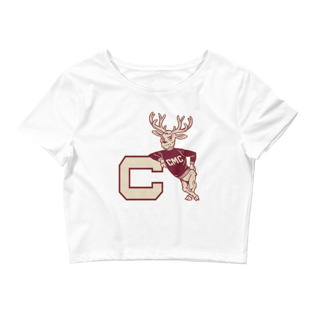 Claremont Mckenna Vintage Crop Top - 1950s Leanin' Stag Art Crop Top - rivalryweek